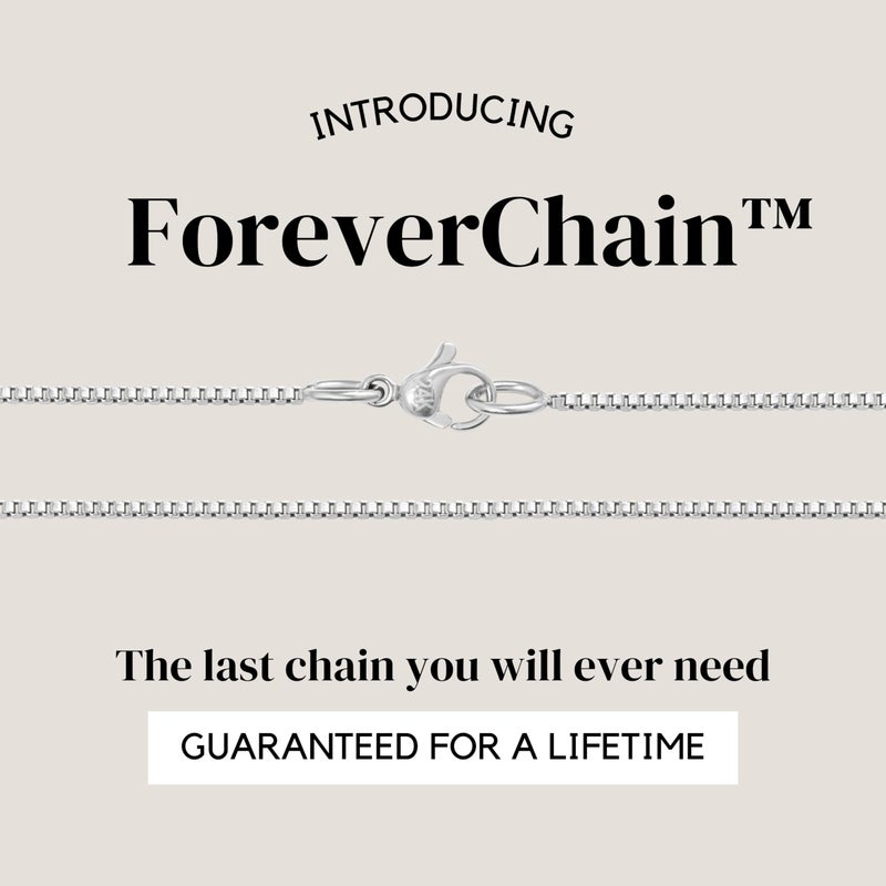 KISPER 24k White Gold Box Chain Necklace â€“ Thin, Dainty, White Gold Plated Stainless Steel Chains for Women & Men with Lobster Clasp, 20" - Image 2